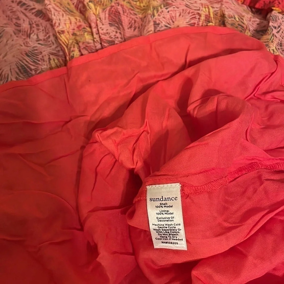 Sundance womens dress Medium 8 10 midi vneck drop waist ruffle asymmetrical pink - Picture 6 of 8